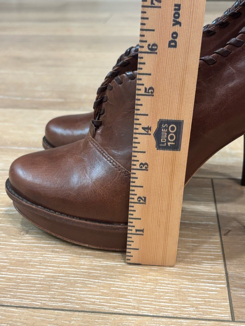 UGG Australia Jamison Brown Leather Whipstitch Platform Booties - Picture 12 of 14